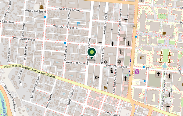 Standard road map thumbnail of 21st Street Co-op located at 707 W 21st St, Austin, TX 78705